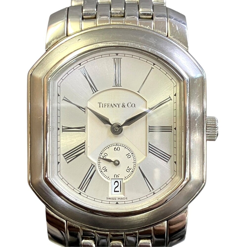 Tiffany & Co. Mark Coupe wristwatch, total weight 105.6g, stainless steel, qu...